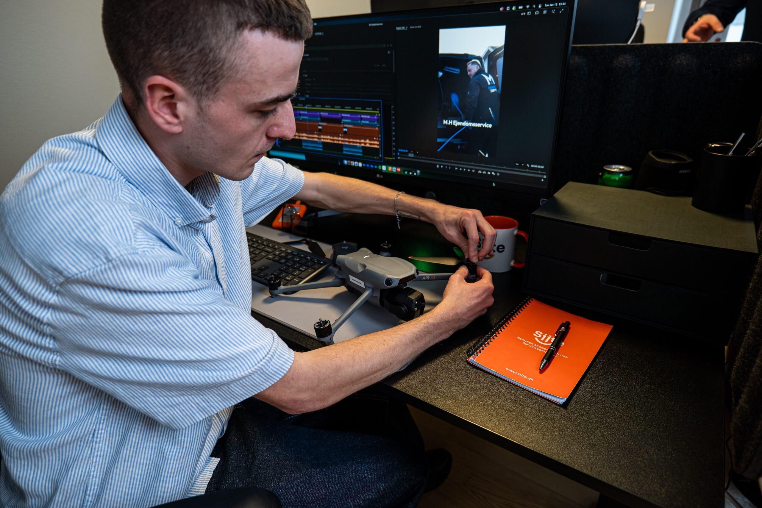 A producer preparing a drone shoot
